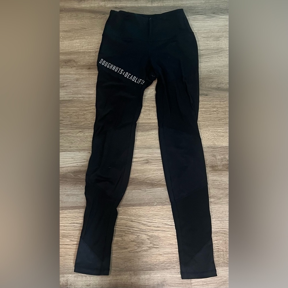 Women's Doughnuts & Deadlifts Semi Mesh Athletic Leggings